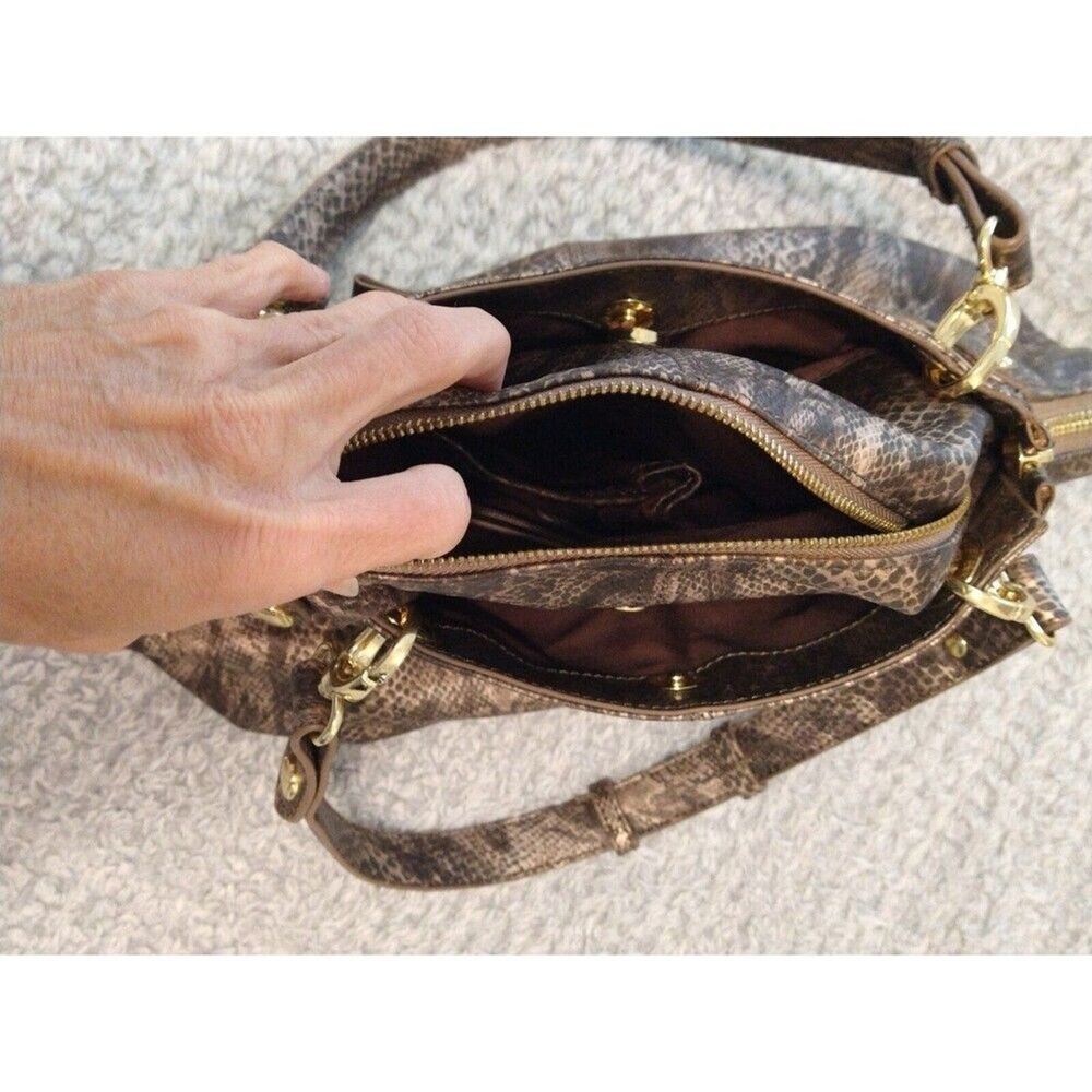 Jessica Simpson bow snakeskin handbag Y2K City Vintage Feminine Bow - Picture 9 of 12